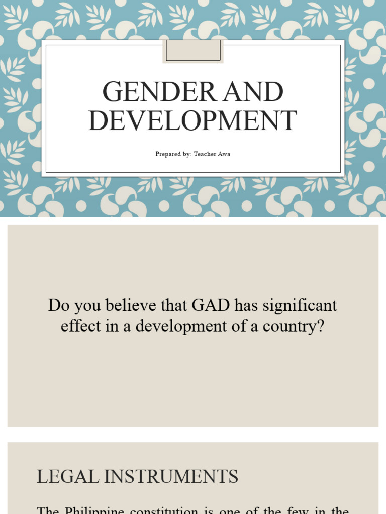 Gender and Development Overview | PDF | Gender | Gender Studies