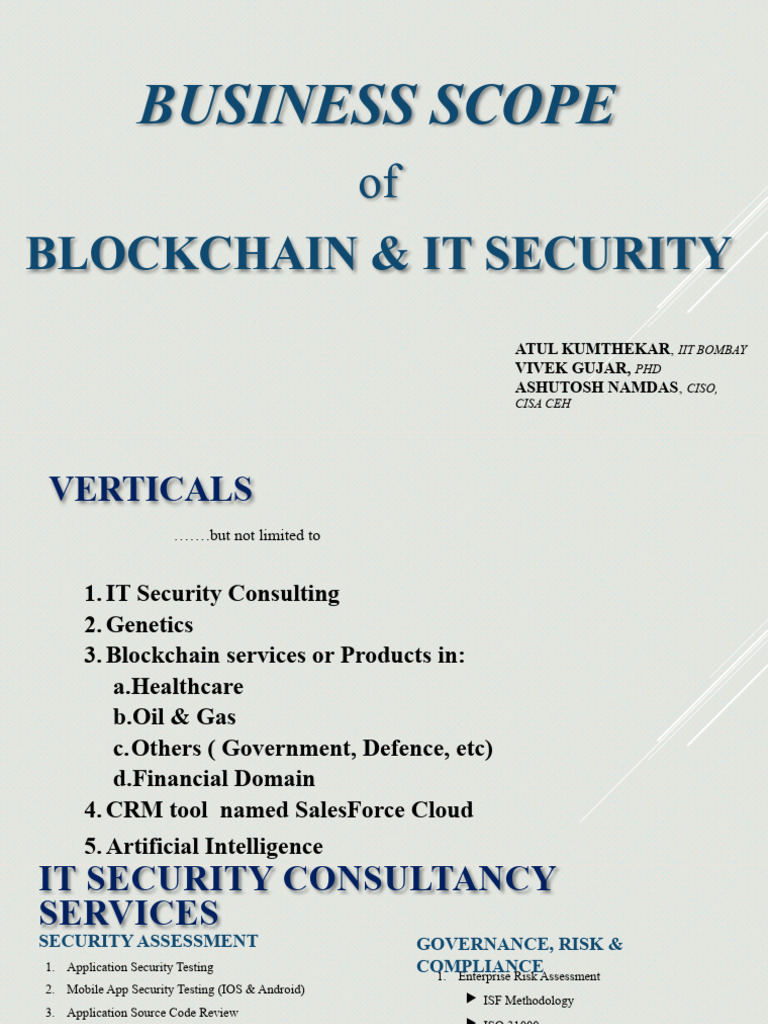 Blockchain & IT Security Consulting | PDF | Computer Security | Security