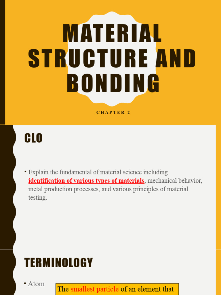 Atomic Structure and Material Bonding | PDF | Chemical Bond | Atoms