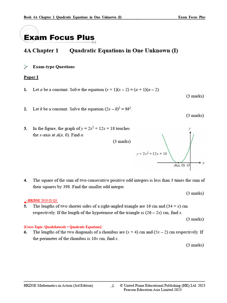 F4 Revison Question Type PDF | PDF | Line (Geometry) | Cartesian ...