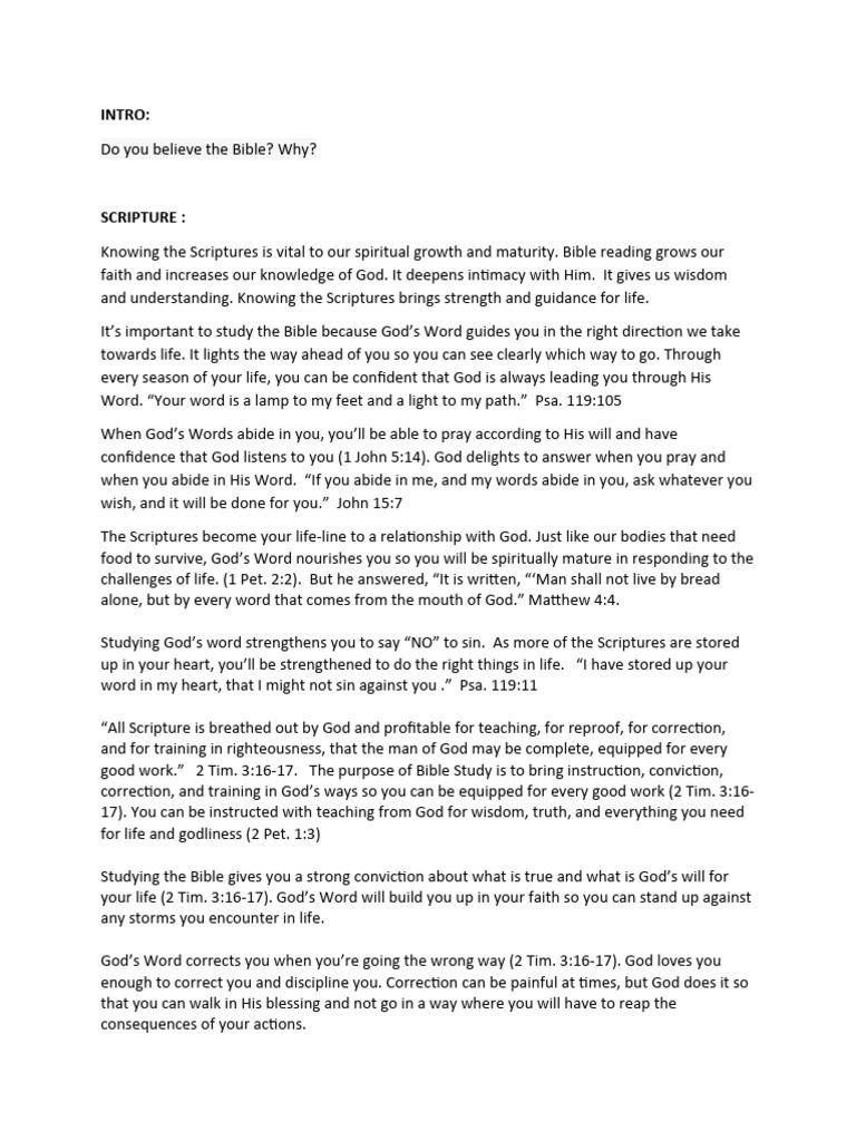 Knowing the Scriptures | PDF | God | Bible