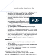 Procedure For Amending Indian Constitution - Key-भारतीय संविधान में संशोधन की प्रक्रिया - कुंजी अवधारणाओं