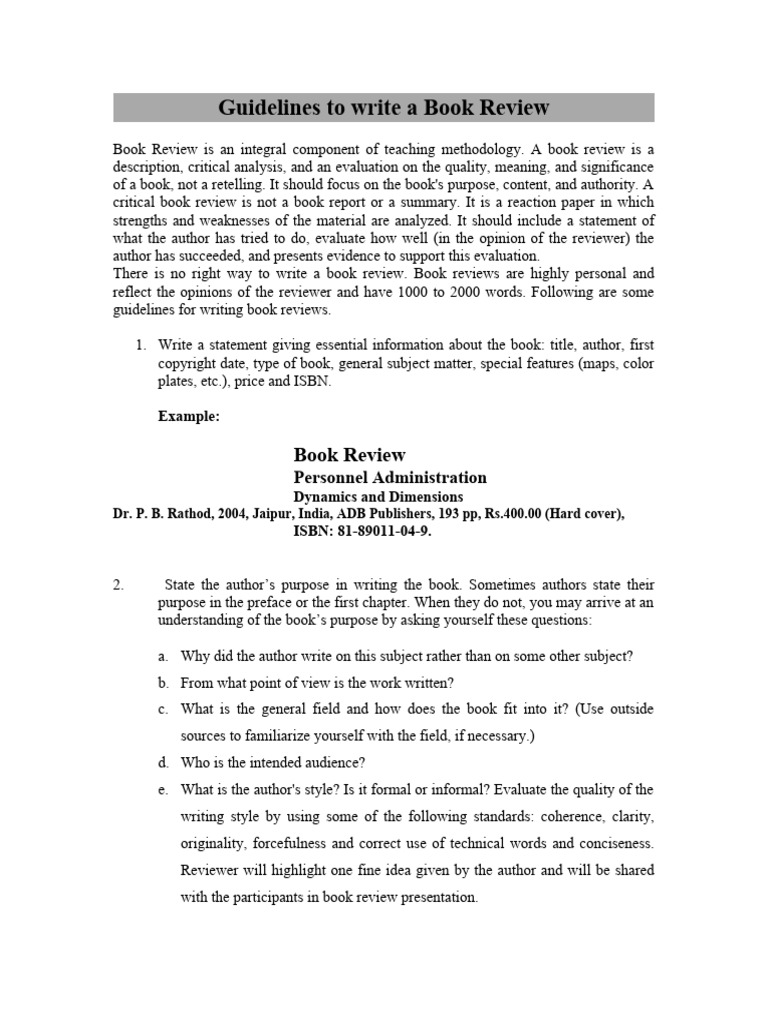 Book Review A Suggestion | PDF | Books | Argument