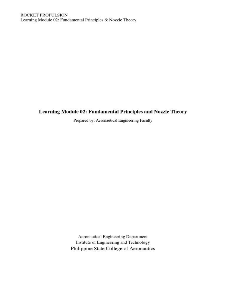 Thrust Calculation in Rocket Propulsion | PDF | Rocket Engine | Fluid ...