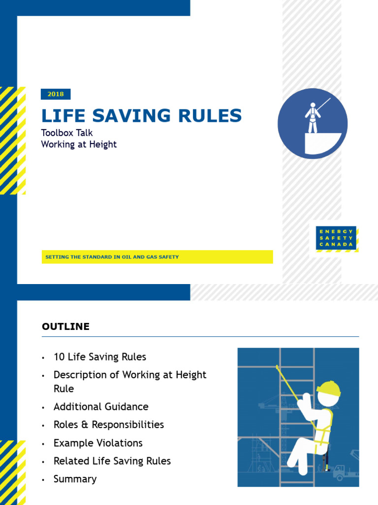 Lsr working at height toolbox talk pdf occupational safety and