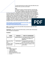 Lab Report Transpiration of Leaf Area