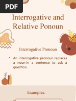 Interrogative and Relative Pronoun