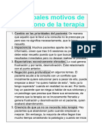 Principales Motivos de Abandono de La Terapia