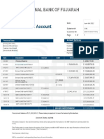 National Bank of Fujairah Statement of Account