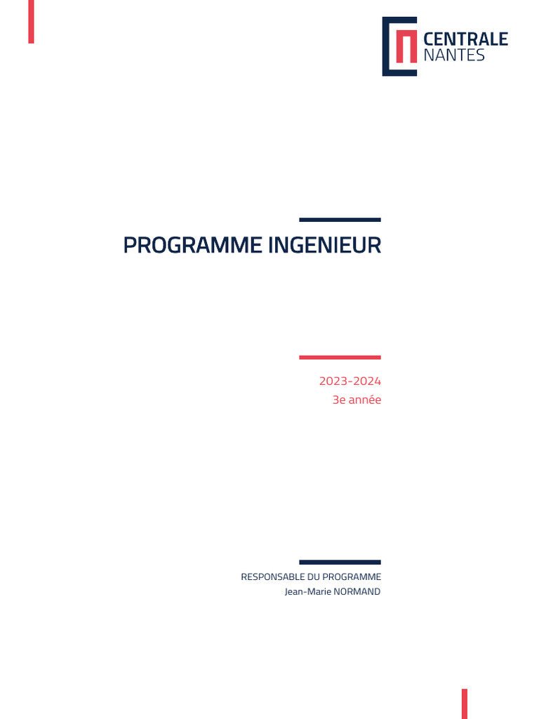 Programme d'Ingénieur 3e Année 2023-2024 | PDF | la communication ...