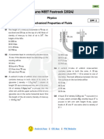 Mechanical Properties of Fluids - DPP-02 (Of Lecture 03) - Arjuna NEET Fastrack 2024