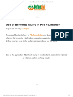 Use of Bentonite Slurry in Pile Foundation Cast In-Situ