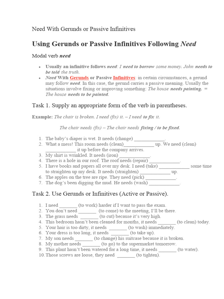 Using Gerunds and Passive Infinitives | PDF | Language Arts & Discipline