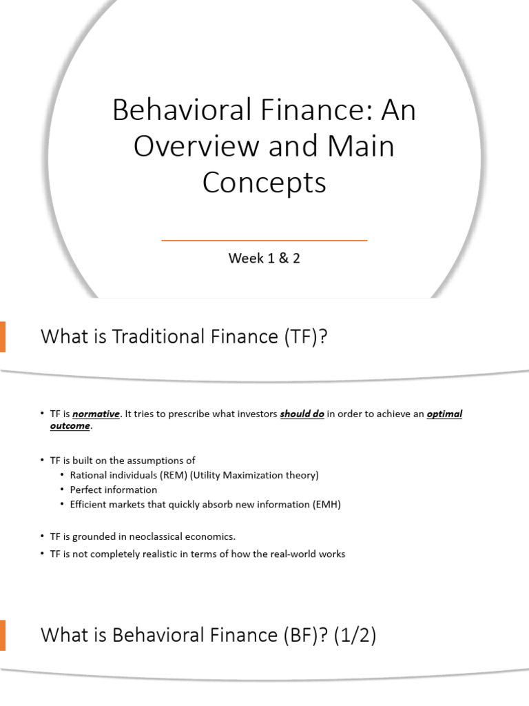 Behavioral finance an overveiw and main concepts pdf behavioral