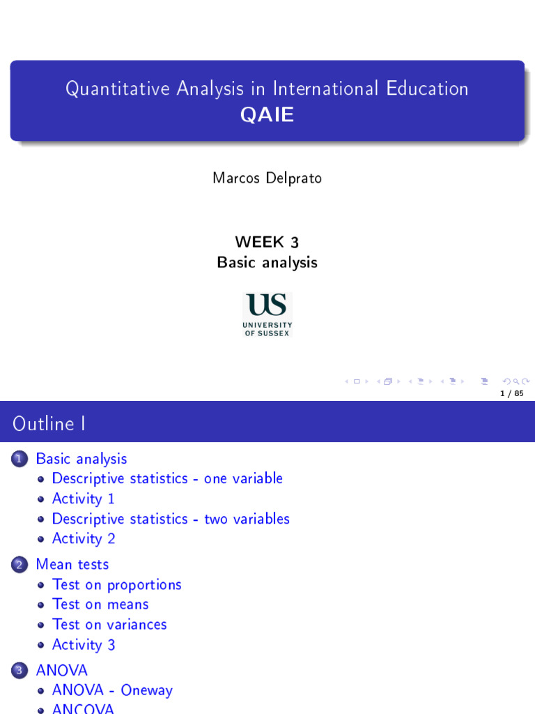 Quantitative Analysis in Education | PDF | Analysis Of Covariance ...