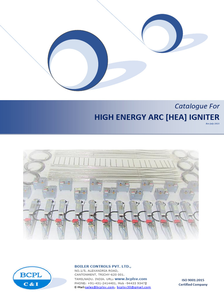 High Energy Arc Igniter Catalogue | PDF | Capacitor | Ignition System