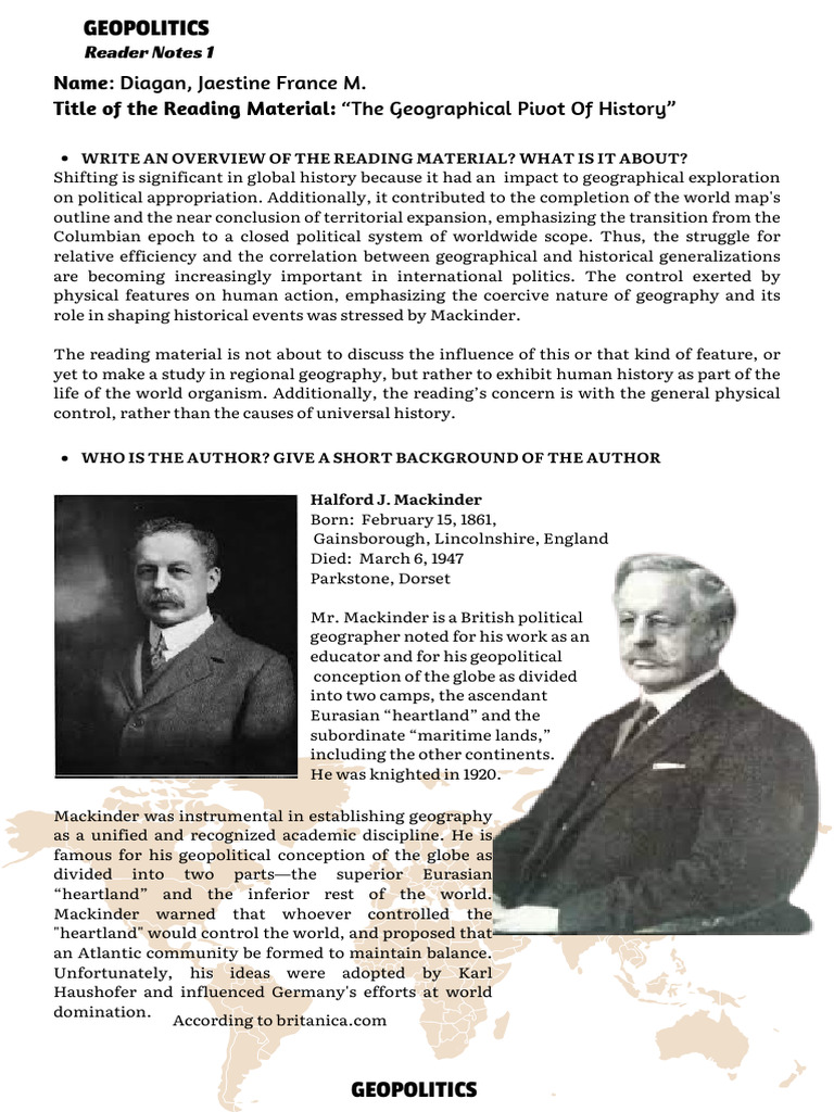 Geopolitics Task 1 Pdf Geopolitics Liberal Arts Education