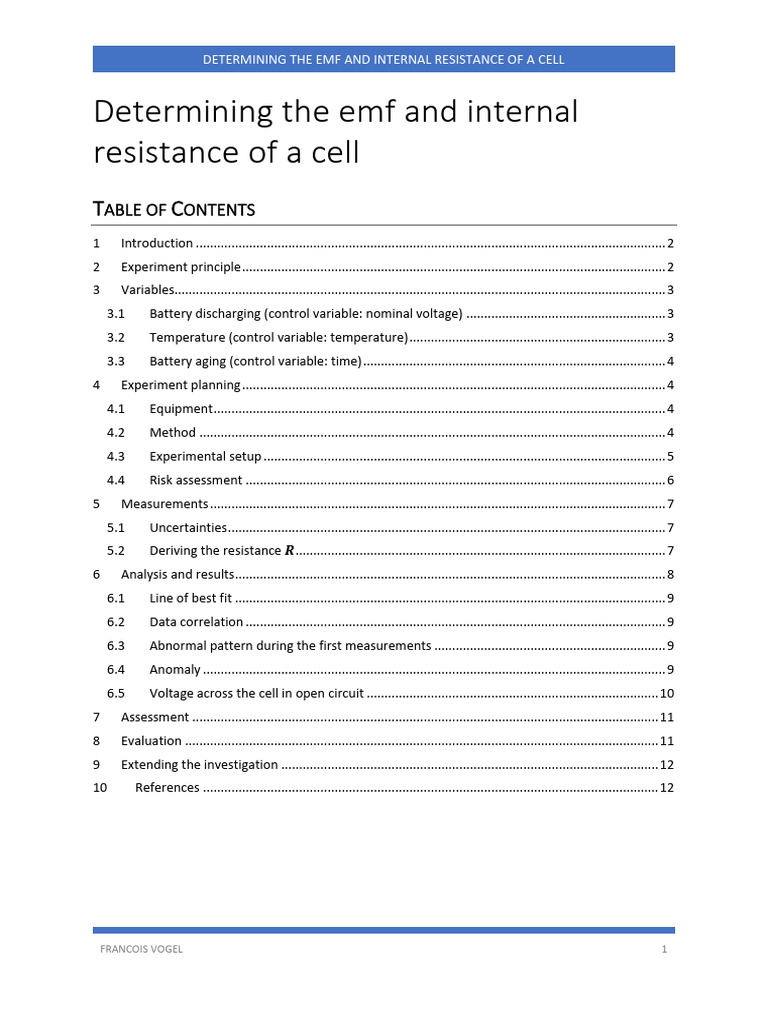 Determining The Emf and Internal Resista | PDF | Electrical Resistance ...