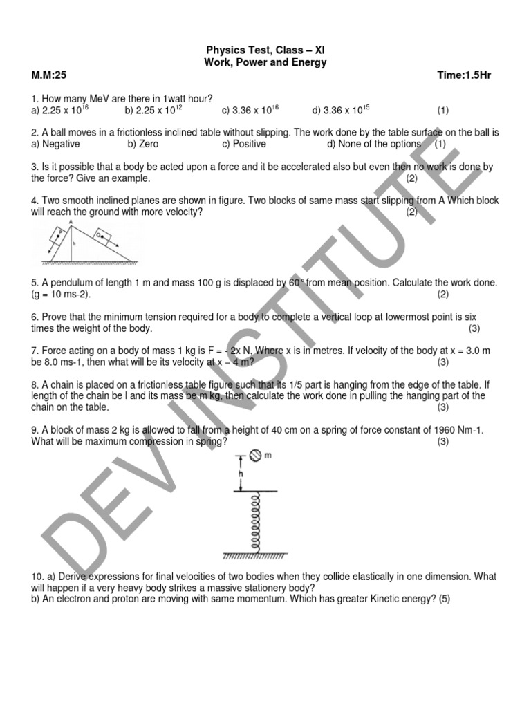 Work, Power and Energy - 2 | PDF