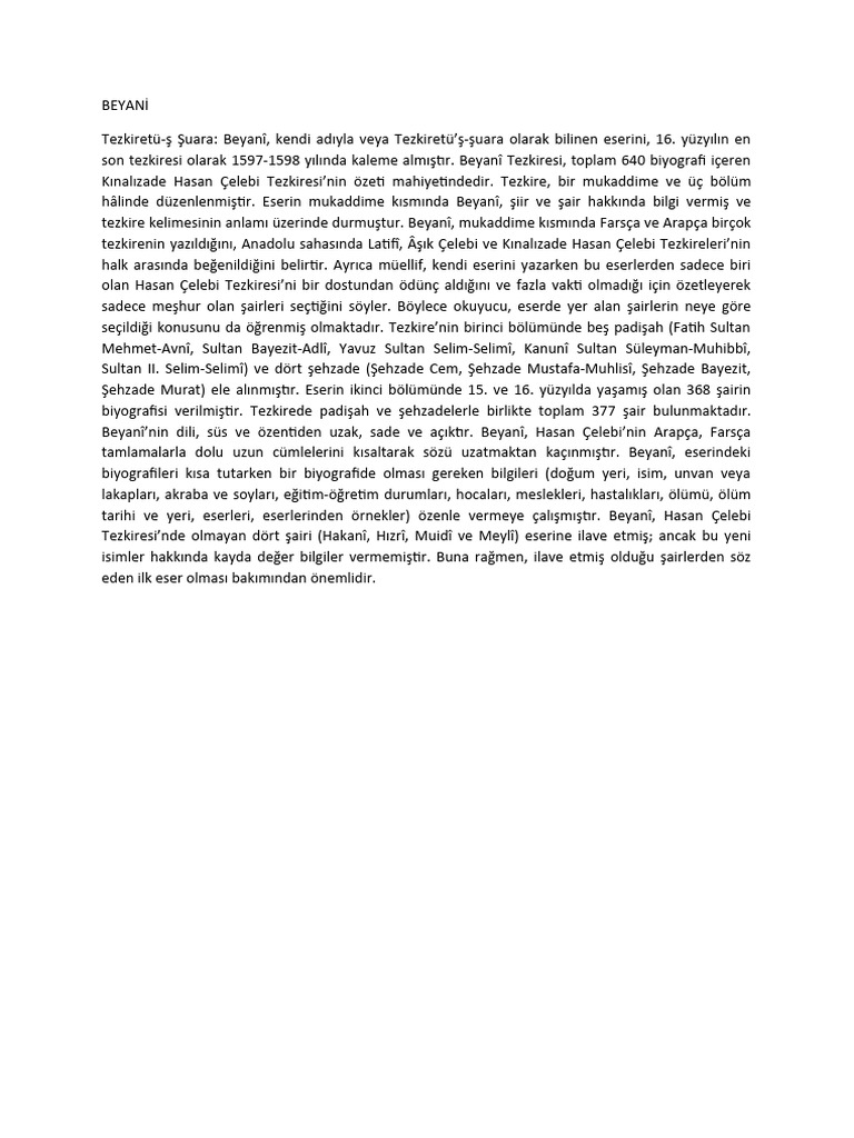 BEYANİ | PDF