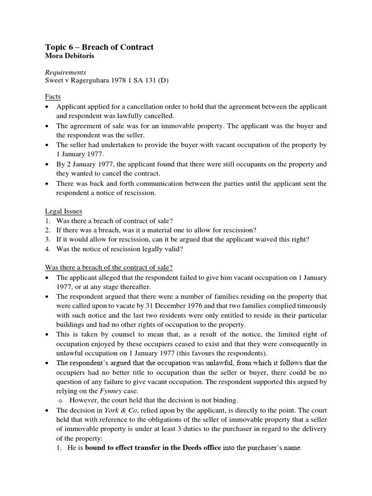 Contract Semester 2 Course Reader Pdf Negligence Lease