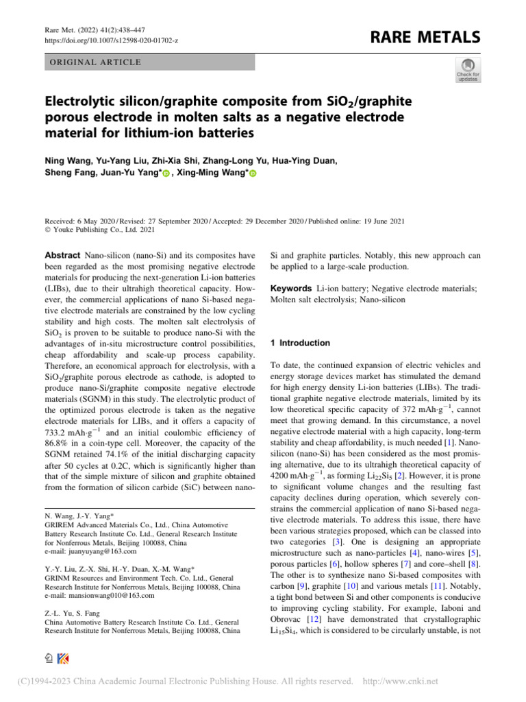 "Electrolytic Ion Batteries Ning Wang PDF" Filename Utf8
