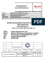 Ml-15 Work Procedure For Row Clean Up & Restoration