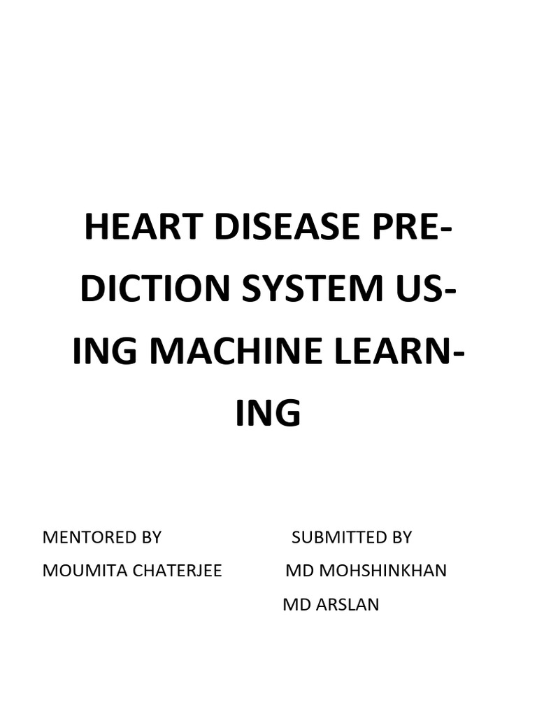 HEART DISEASE PREDICTION SYSTEM USING MACHINE LEARNING | PDF ...