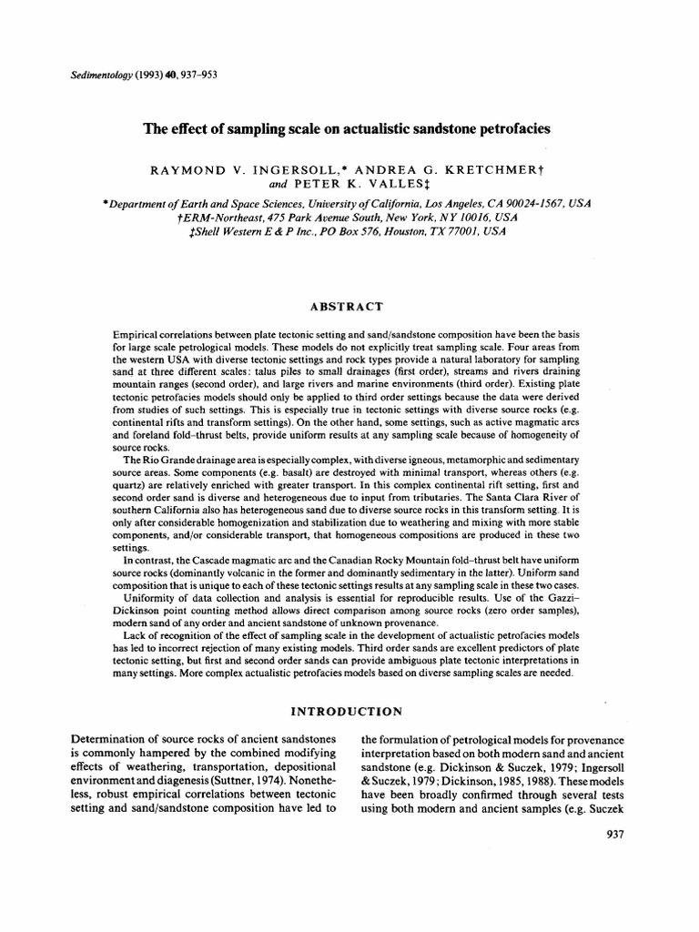 Impact of Sampling Scale on Sandstone Petrofacies | PDF | Rock (Geology ...