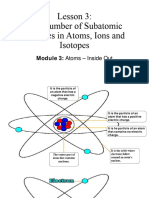 LESSON 3 (The Number of Subatomic Particles in Atoms, Ions and Isotopes