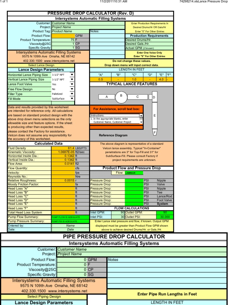 Pressure Drop Calculator | PDF | Technology & Engineering