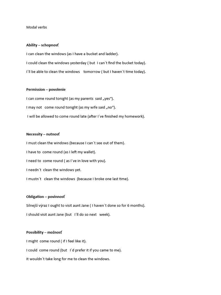 Understanding Modal Verbs in English | PDF