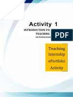 Activity 1 INTRODUCTION TO TEACHING INTERNSHIP 1