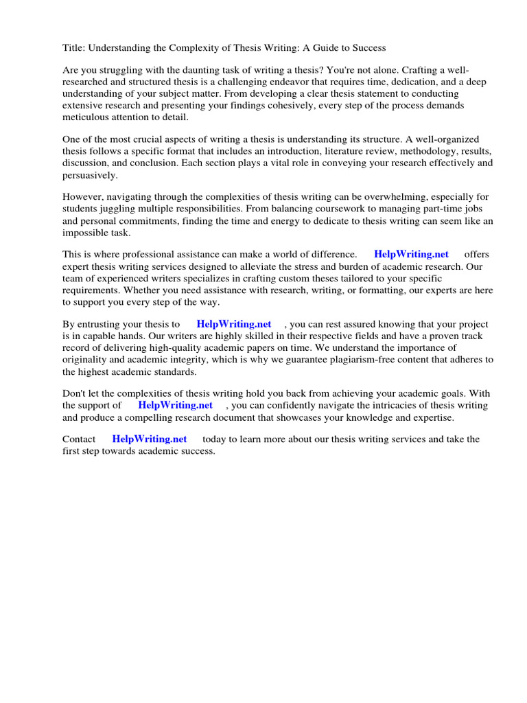 Thesis Structure Example | PDF | Thesis | Essays