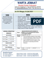 Warta Jemaat GKI Sutopo - Minggu 16 Juli 2023