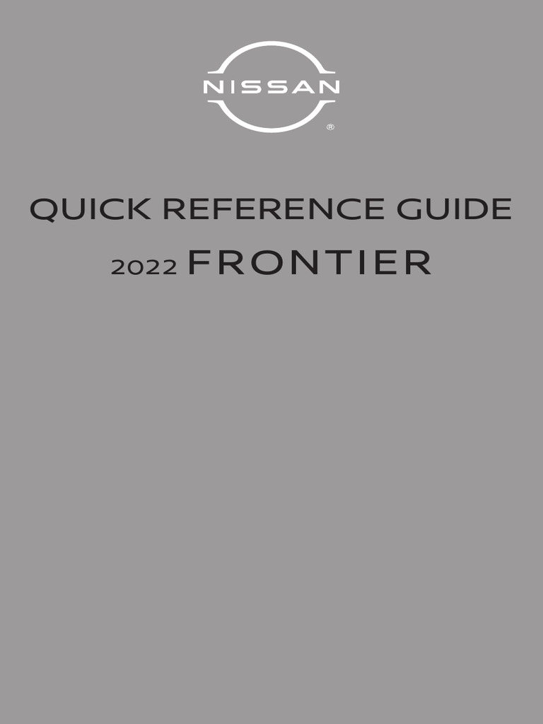NISSAN FRONTIER OWNERS MANUAL 2022 visual data 3