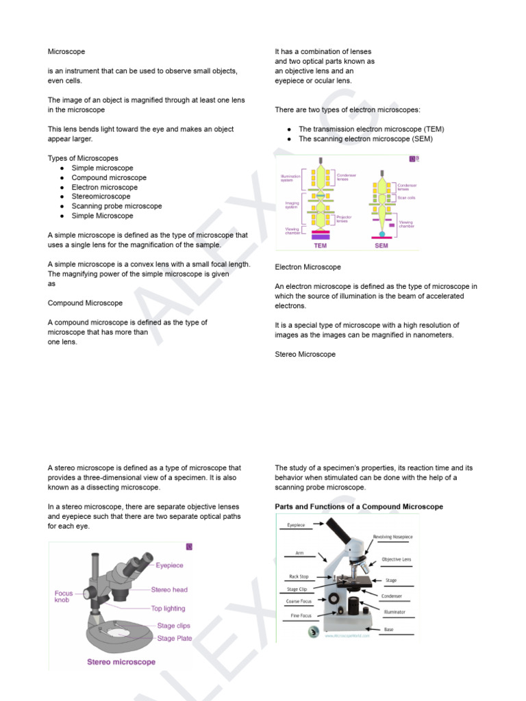 Microscope REVIEWER | Download Free PDF | Microscope | Electron Microscope