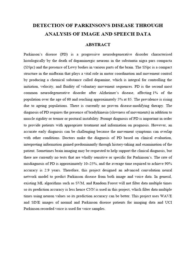 Parkinson's Disease Detection via CNN | PDF | Machine Learning | Python ...
