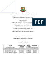 Eee 307 Assignment Nine Group A Biomedical (Tie Set and Cut Set Matrix More Revision)