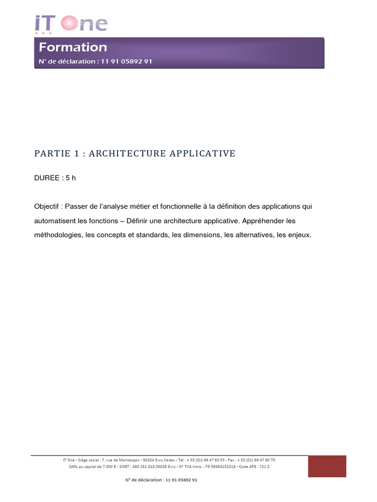 Formation en Architecture Applicative et Logicielle | PDF ...