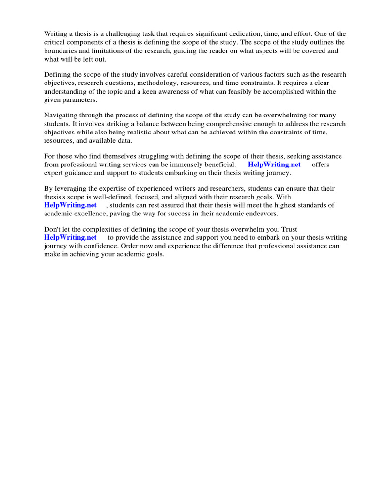 Thesis Scope of the Study | PDF | Thesis | Scope (Computer Science)