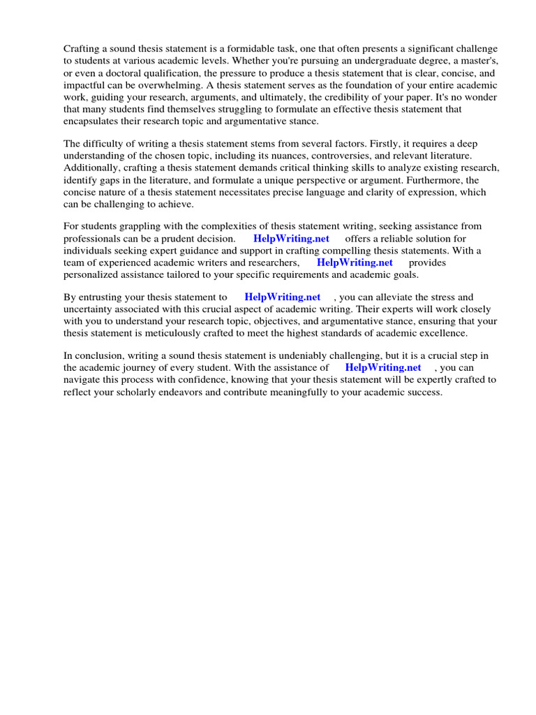 Sound Thesis Statement Pdf Essays Thesis