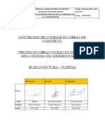 Emv-Sgc-Pro-01 Controles de Calidad en Obras de Concreto Observado