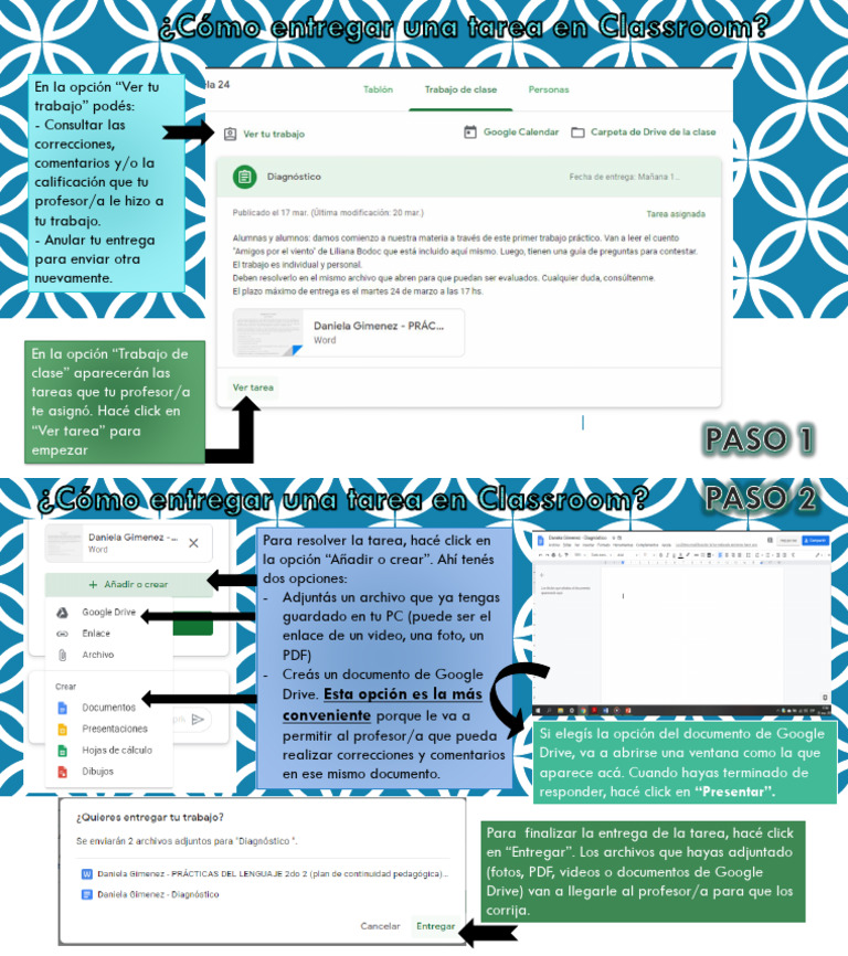 Cómo Entregar Una Tarea en Classroom PDF