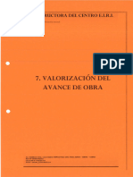 Valorización Del Avance de Obra