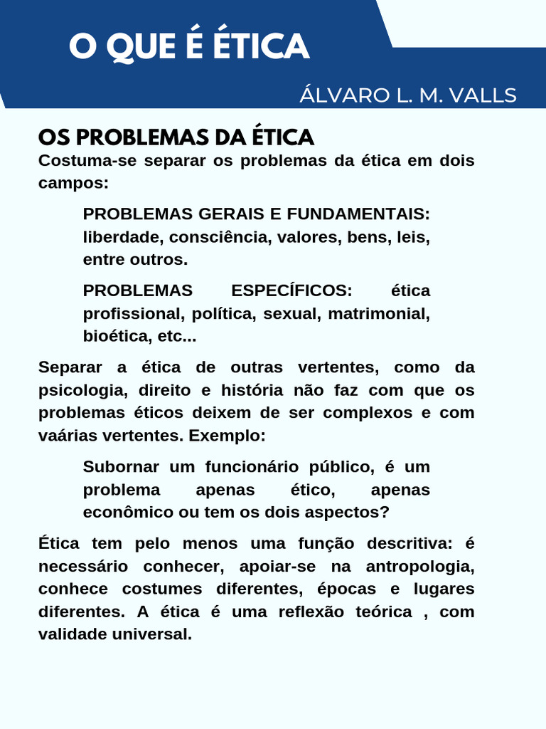 Problemas da Ética: Uma Análise | PDF