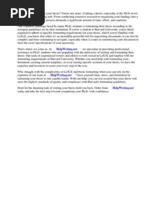 Harvard Phd Thesis Latex Template