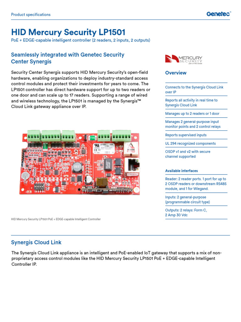 Mercury lp1501 Intelligent Poe Controller PDF Cloud Computing