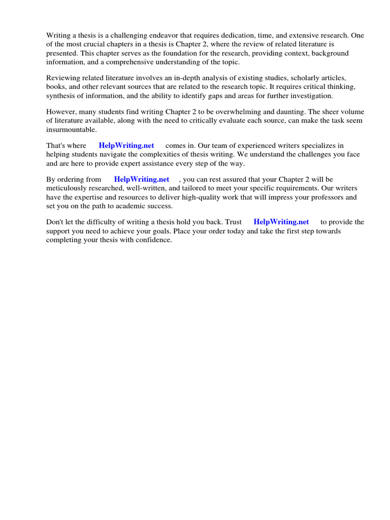 Thesis Chapter 2: Literature Review Guide | PDF | Computing