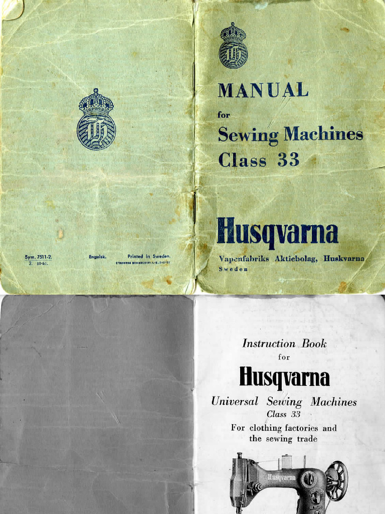 Husqvarna/Viking Class 33 Sewing Machine Instruction Manual